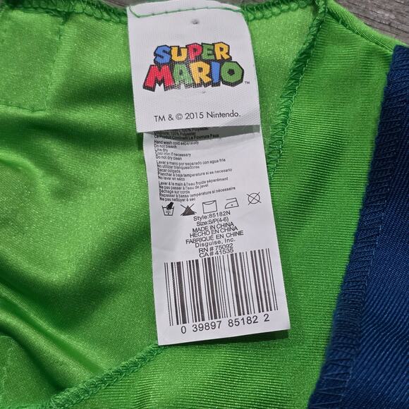 Super Mario Bros Luigi Halloween Costume Dress Nintendo Gamer Cosplay - Picture 5 of 8